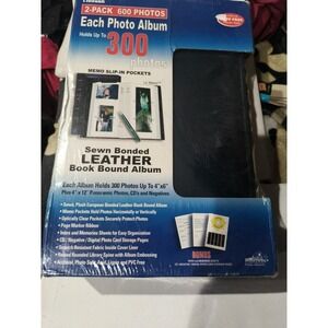 Pioneer Sewn Bonded Leather Bound Album 2 Pack Set Holds 300 Photos Each Sealed